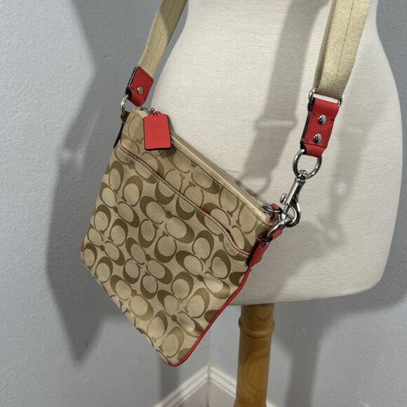 Coach‎ Crossbody Purse Legacy Sutton Signature Monogram Logo Swing Bag - Picture 5 of 13